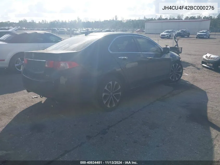 2011 Acura Tsx 3.5 VIN: JH4CU4F42BC000276 Lot: 40834481