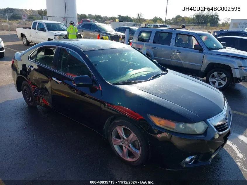 2011 Acura Tsx 2.4 VIN: JH4CU2F64BC002598 Lot: 40835719