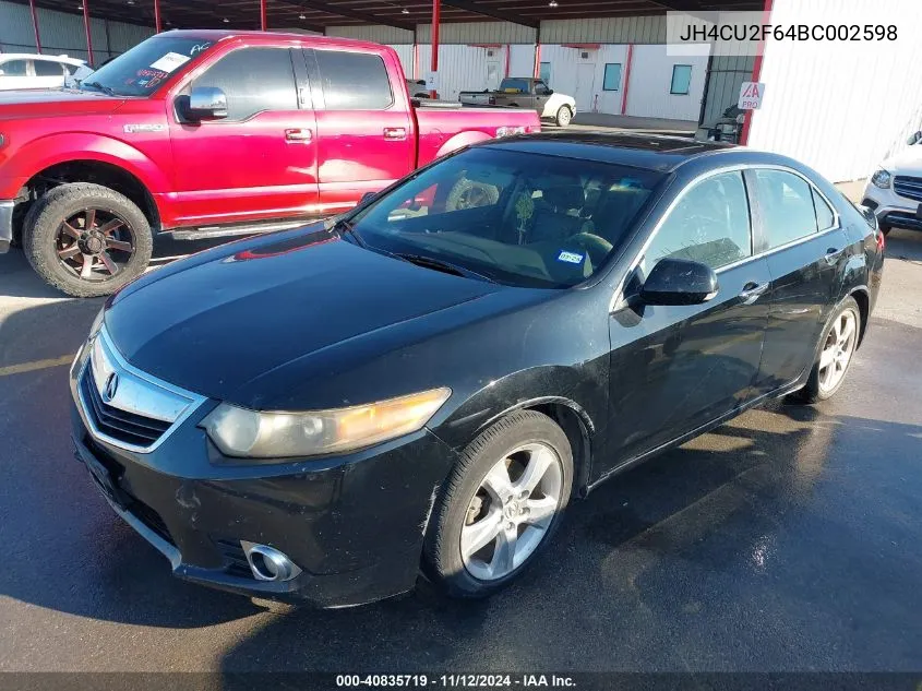 2011 Acura Tsx 2.4 VIN: JH4CU2F64BC002598 Lot: 40835719