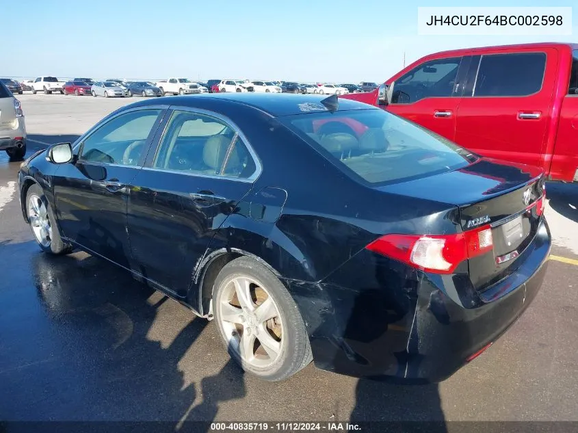 2011 Acura Tsx 2.4 VIN: JH4CU2F64BC002598 Lot: 40835719