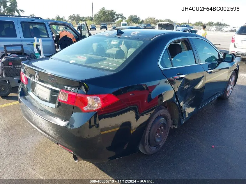 2011 Acura Tsx 2.4 VIN: JH4CU2F64BC002598 Lot: 40835719