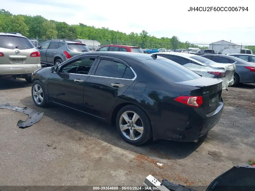 2012 Acura Tsx 2.4 VIN: JH4CU2F60CC006794 Lot: 39354688