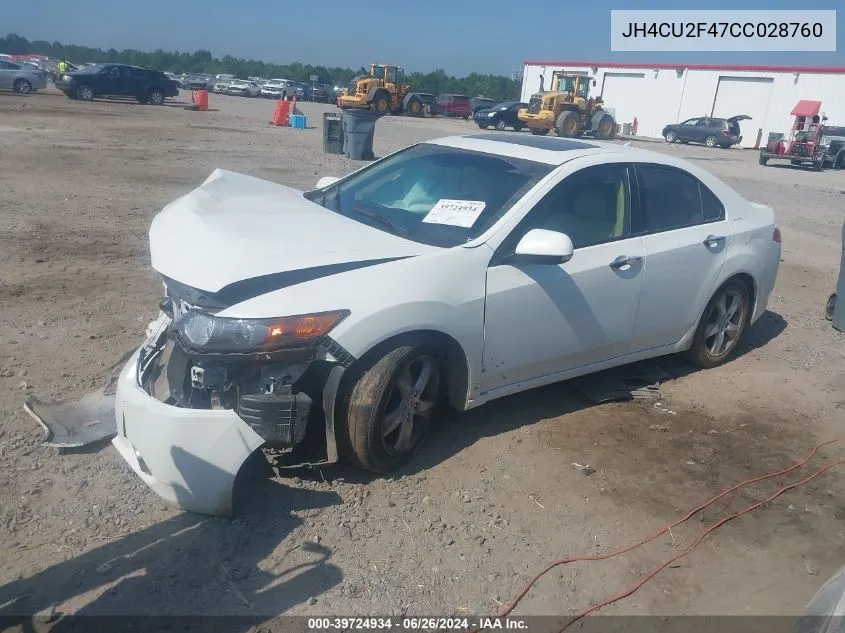 2012 Acura Tsx 2.4 VIN: JH4CU2F47CC028760 Lot: 39724934