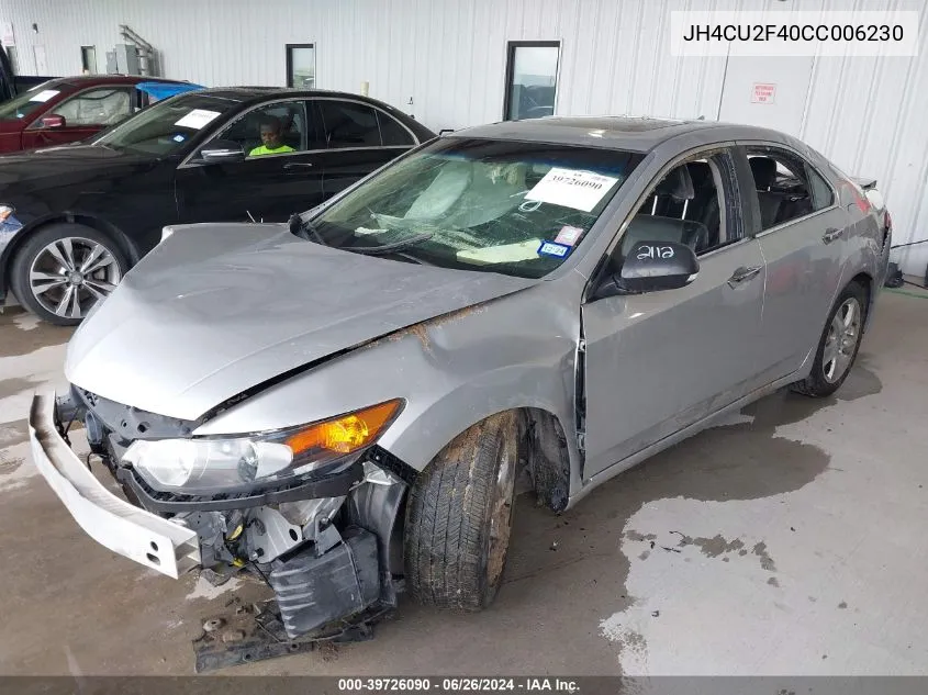 2012 Acura Tsx 2.4 VIN: JH4CU2F40CC006230 Lot: 39726090