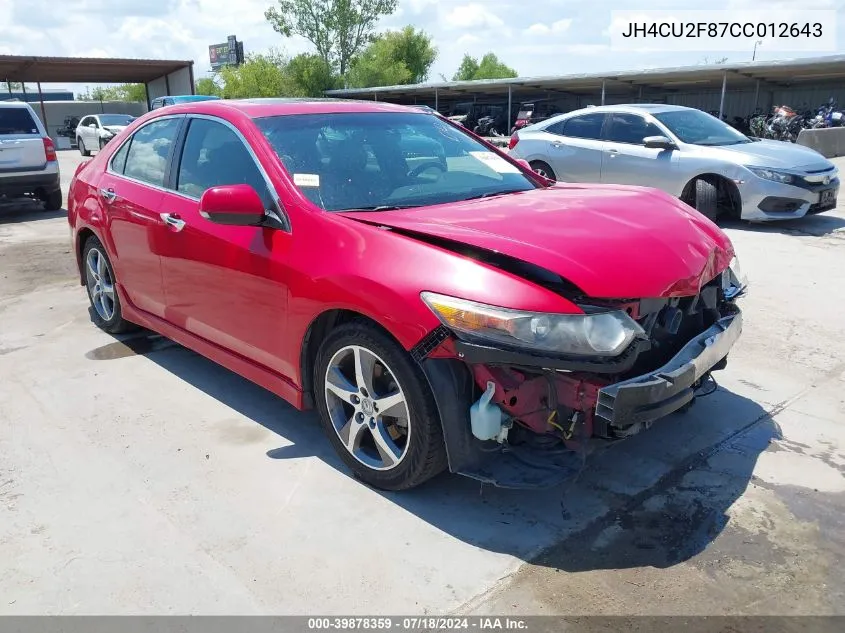 2012 Acura Tsx 2.4 VIN: JH4CU2F87CC012643 Lot: 39878359