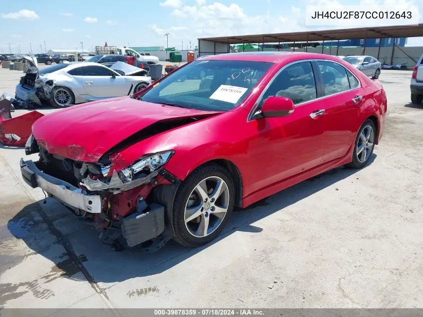 2012 Acura Tsx 2.4 VIN: JH4CU2F87CC012643 Lot: 39878359