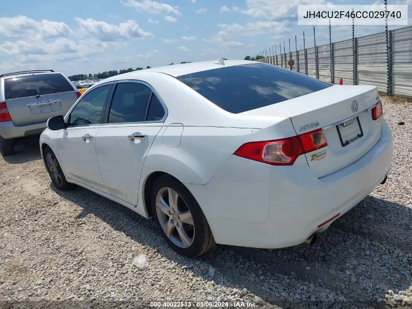 2012 Acura Tsx 2.4 VIN: JH4CU2F46CC029740 Lot: 40022533