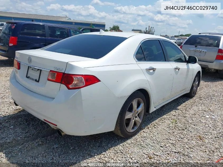 2012 Acura Tsx 2.4 VIN: JH4CU2F46CC029740 Lot: 40022533