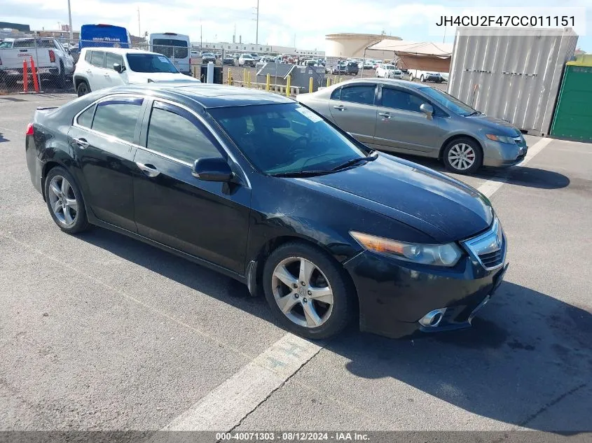 2012 Acura Tsx 2.4 VIN: JH4CU2F47CC011151 Lot: 40071303