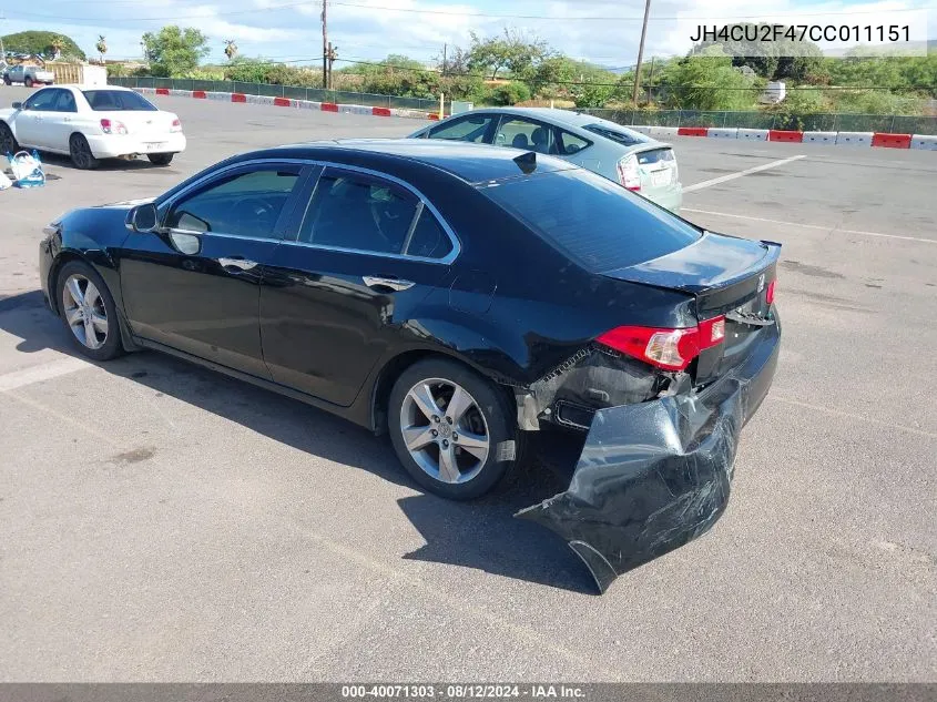 JH4CU2F47CC011151 2012 Acura Tsx 2.4