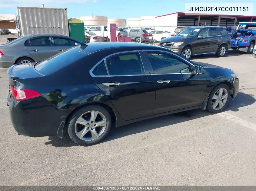 JH4CU2F47CC011151 2012 Acura Tsx 2.4