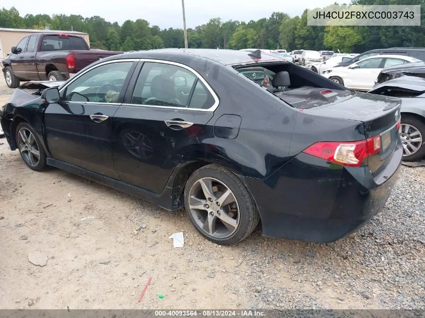 2012 Acura Tsx Se VIN: JH4CU2F8XCC003743 Lot: 40093564