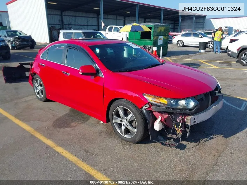 2012 Acura Tsx 2.4 VIN: JH4CU2F83CC010324 Lot: 40138762