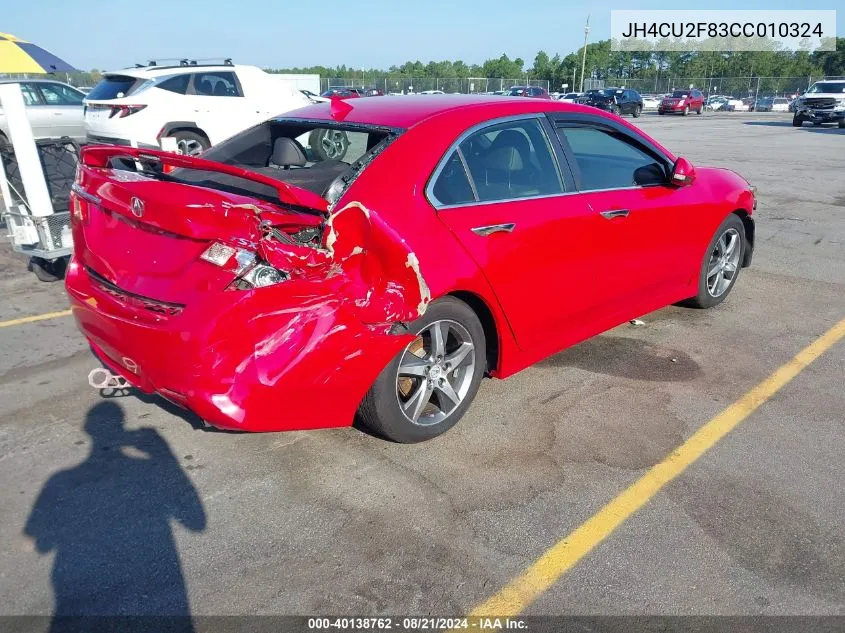 2012 Acura Tsx 2.4 VIN: JH4CU2F83CC010324 Lot: 40138762