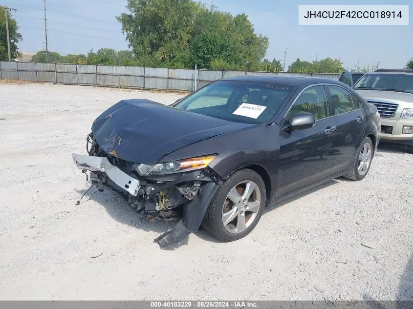 2012 Acura Tsx 2.4 VIN: JH4CU2F42CC018914 Lot: 40183229