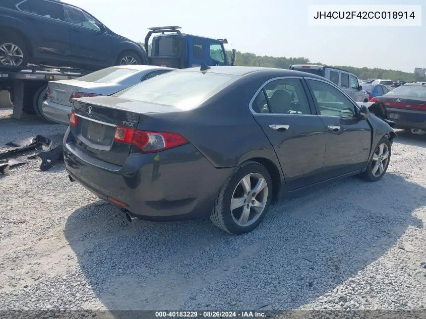 2012 Acura Tsx 2.4 VIN: JH4CU2F42CC018914 Lot: 40183229