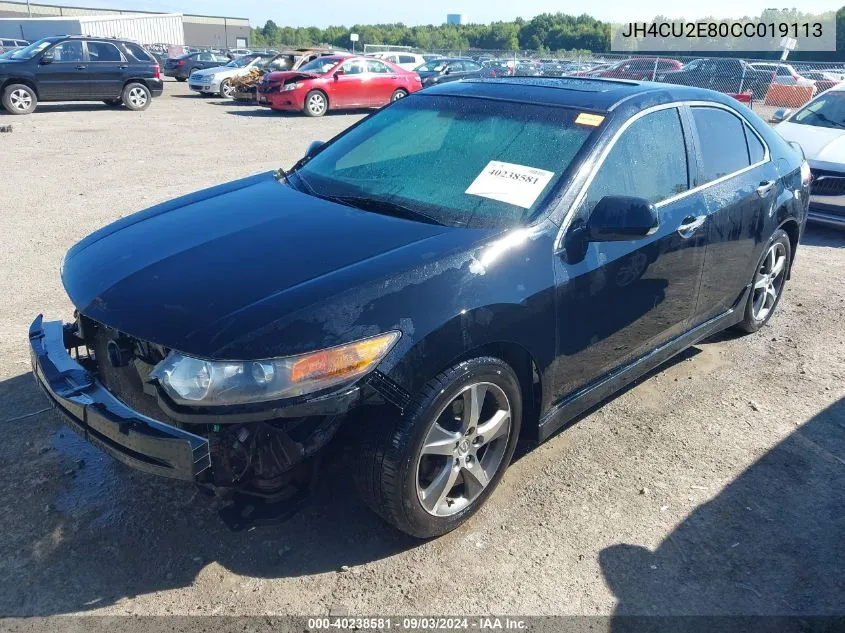 2012 Acura Tsx 2.4 VIN: JH4CU2E80CC019113 Lot: 40238581