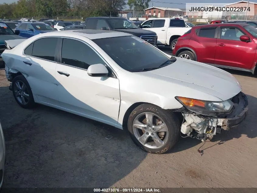 2012 Acura Tsx VIN: JH4CU2F43CC022874 Lot: 40273076