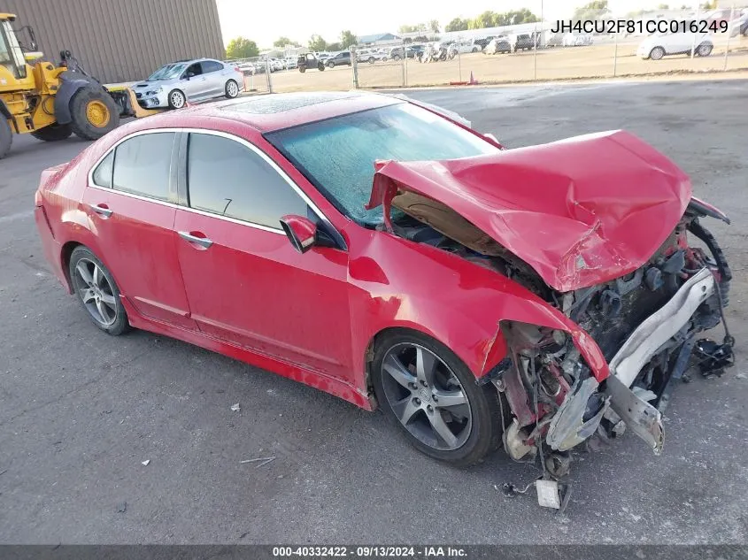 2012 Acura Tsx Se VIN: JH4CU2F81CC016249 Lot: 40332422