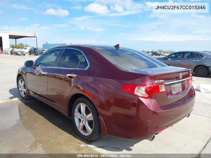 2012 Acura Tsx Tech VIN: JH4CU2F67CC015346 Lot: 40416514