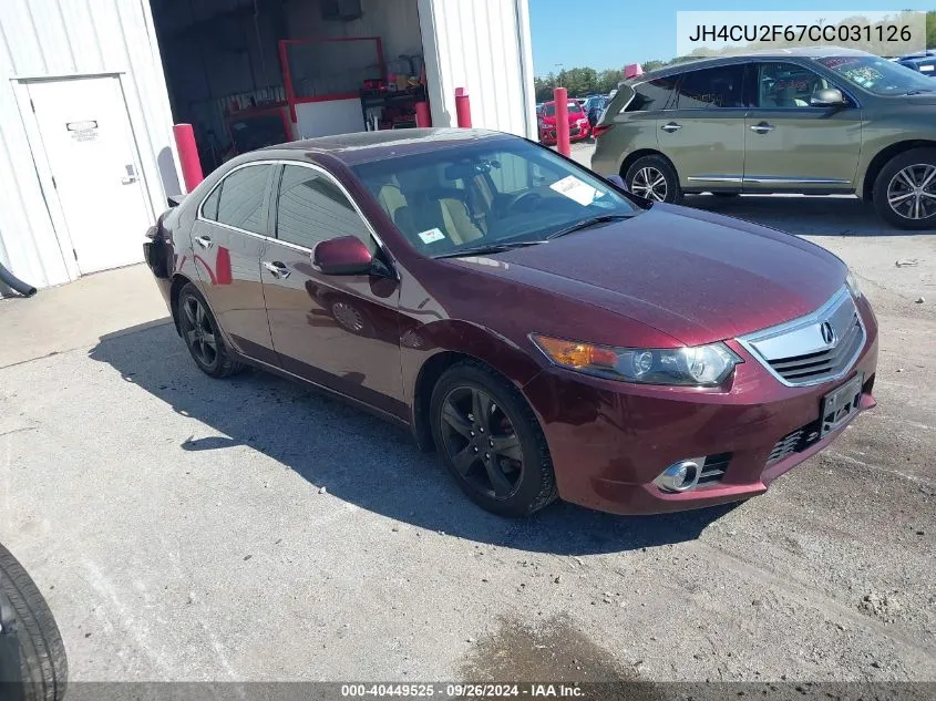 2012 Acura Tsx Tech VIN: JH4CU2F67CC031126 Lot: 40449525