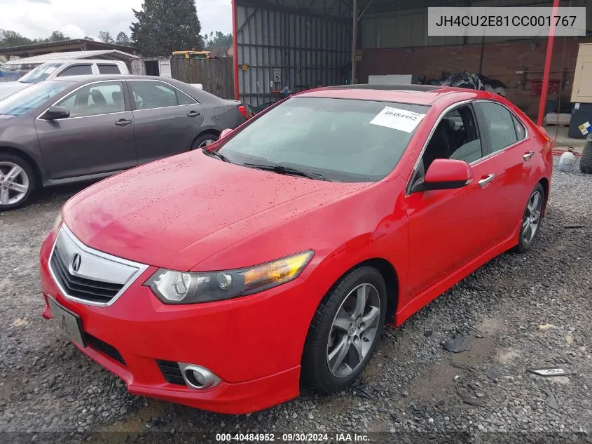 2012 Acura Tsx 2.4 VIN: JH4CU2E81CC001767 Lot: 40484952