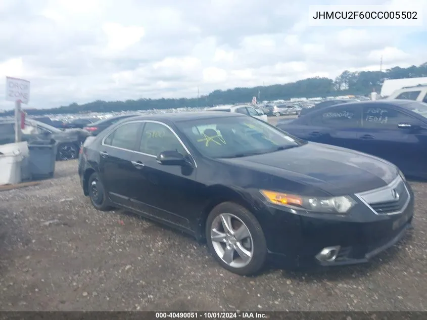 2012 Acura Tsx VIN: JHMCU2F60CC005502 Lot: 40490051