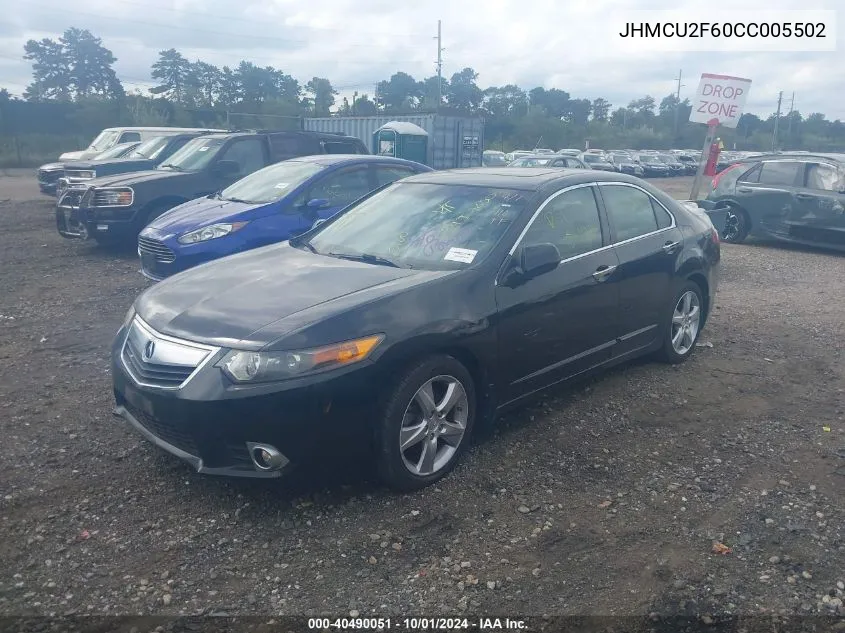 2012 Acura Tsx VIN: JHMCU2F60CC005502 Lot: 40490051