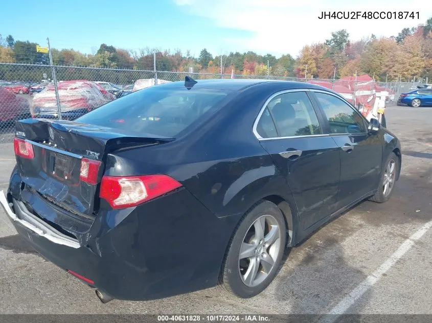 2012 Acura Tsx 2.4 VIN: JH4CU2F48CC018741 Lot: 40631828