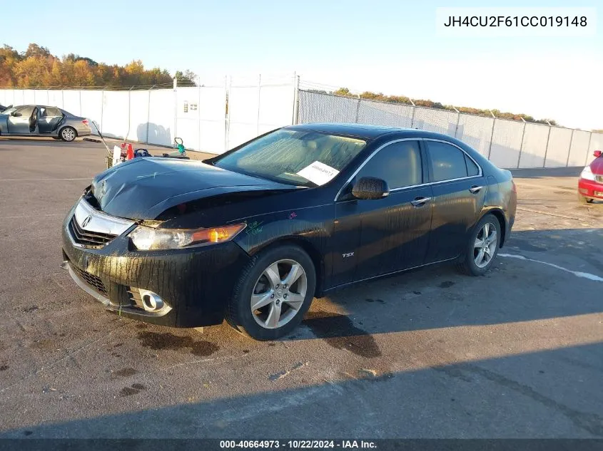 2012 Acura Tsx 2.4 VIN: JH4CU2F61CC019148 Lot: 40664973