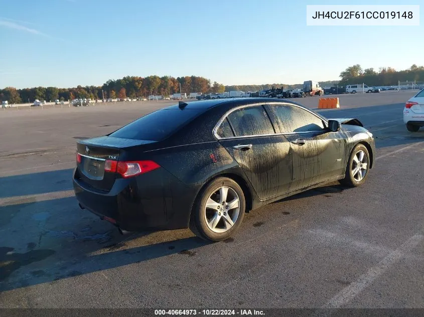 2012 Acura Tsx 2.4 VIN: JH4CU2F61CC019148 Lot: 40664973