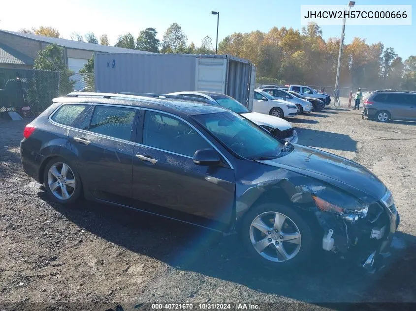 2012 Acura Tsx 2.4 VIN: JH4CW2H57CC000666 Lot: 40721670