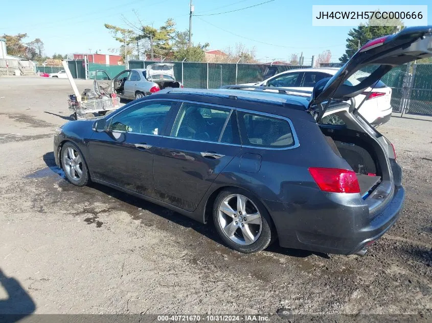 2012 Acura Tsx 2.4 VIN: JH4CW2H57CC000666 Lot: 40721670