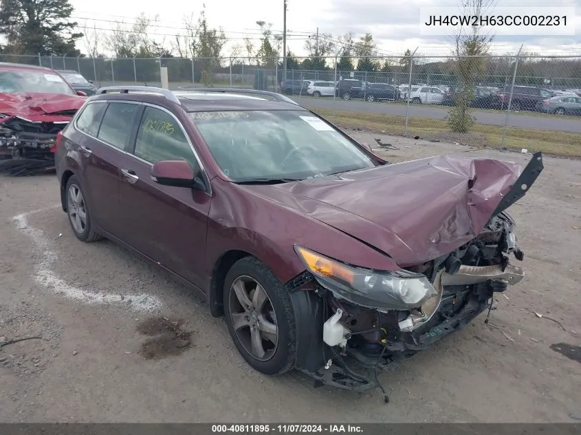 2012 Acura Tsx 2.4 VIN: JH4CW2H63CC002231 Lot: 40811895