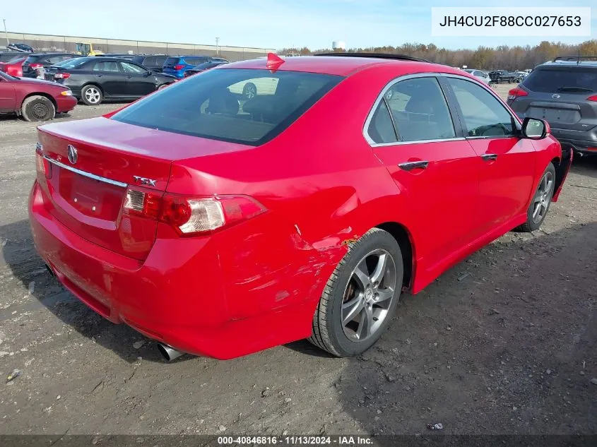 2012 Acura Tsx 2.4 VIN: JH4CU2F88CC027653 Lot: 40846816