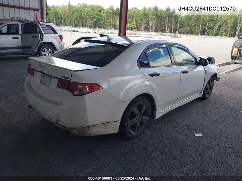 2013 Acura Tsx 2.4 VIN: JH4CU2F41DC012670 Lot: 40150003