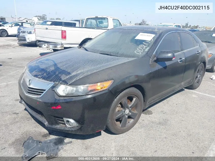 2013 Acura Tsx 2.4 VIN: JH4CU2F40DC002115 Lot: 40312605