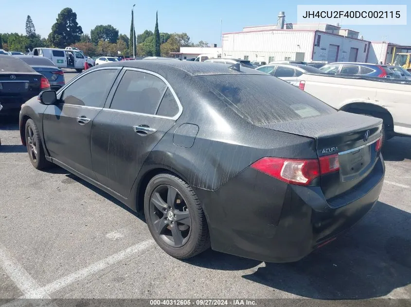 2013 Acura Tsx 2.4 VIN: JH4CU2F40DC002115 Lot: 40312605