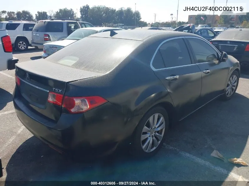 2013 Acura Tsx 2.4 VIN: JH4CU2F40DC002115 Lot: 40312605