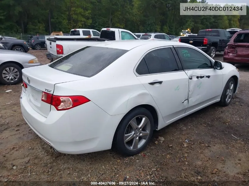 2013 Acura Tsx 2.4 VIN: JH4CU2F40DC012434 Lot: 40437656