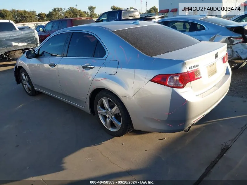 2013 Acura Tsx VIN: JH4CU2F40DC003474 Lot: 40458589