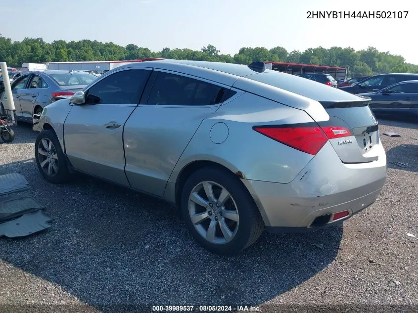 2010 Acura Zdx VIN: 2HNYB1H44AH502107 Lot: 39989537