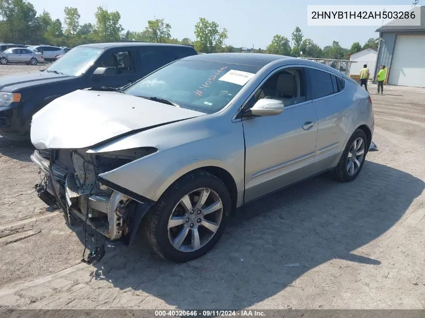 2010 Acura Zdx VIN: 2HNYB1H42AH503286 Lot: 40320646