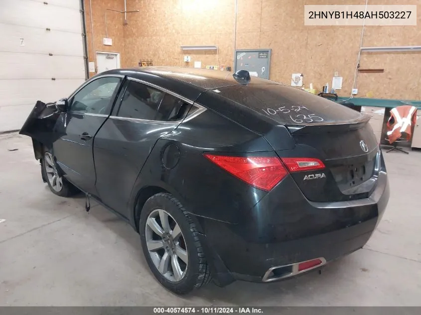 2010 Acura Zdx VIN: 2HNYB1H48AH503227 Lot: 40574574