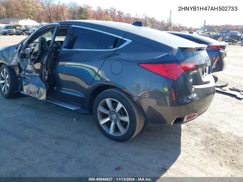 2010 Acura Zdx VIN: 2HNYB1H47AH502733 Lot: 40848627