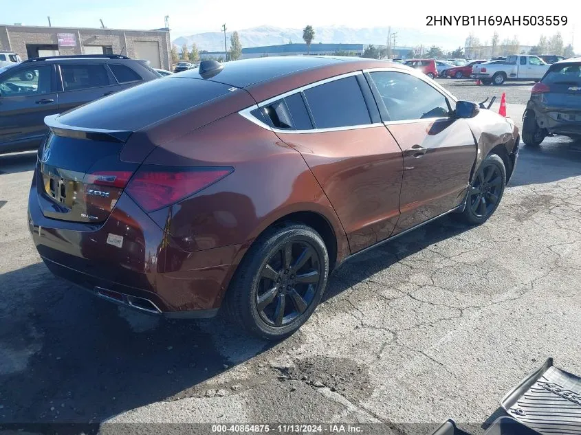 2010 Acura Zdx VIN: 2HNYB1H69AH503559 Lot: 40854875