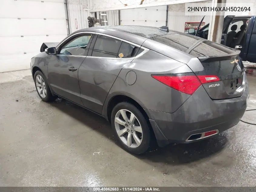 2010 Acura Zdx VIN: 2HNYB1H6XAH502694 Lot: 40862683