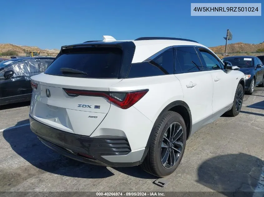 2024 Acura Zdx A-Spec VIN: 4W5KHNRL9RZ501024 Lot: 40266974