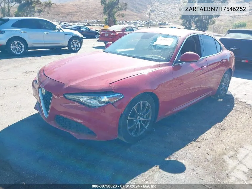 2017 Alfa Romeo Giulia Rwd VIN: ZARFAEBN7H7546252 Lot: 39750628