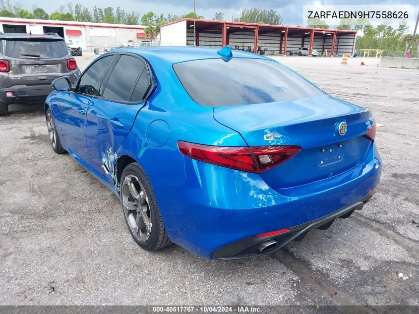 2017 Alfa Romeo Giulia Awd VIN: ZARFAEDN9H7558626 Lot: 40517767